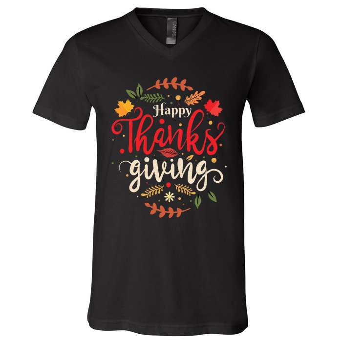 Happy Thanksgiving Forthanksgiving Family V-Neck T-Shirt