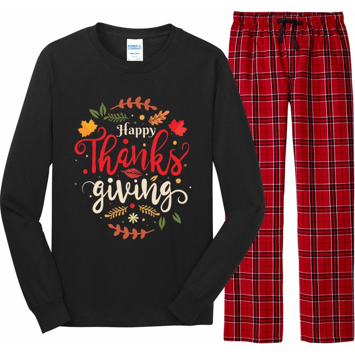 Happy Thanksgiving Forthanksgiving Family Long Sleeve Pajama Set