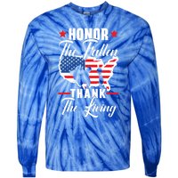 Honor The Fallen Thank The Living Usa American Memorial Day Gift Tie-Dye Long Sleeve Shirt