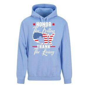 Honor The Fallen Thank The Living Usa American Memorial Day Gift Unisex Surf Hoodie