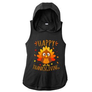 Happy Thanksgiving For Turkey Day Family Dinner Ladies PosiCharge Tri-Blend Wicking Draft Hoodie Tank