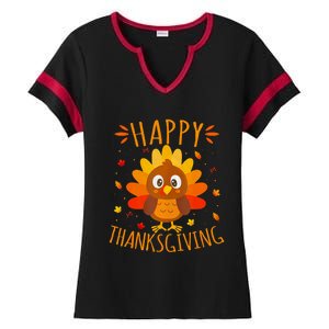 Happy Thanksgiving For Turkey Day Family Dinner Ladies Halftime Notch Neck Tee