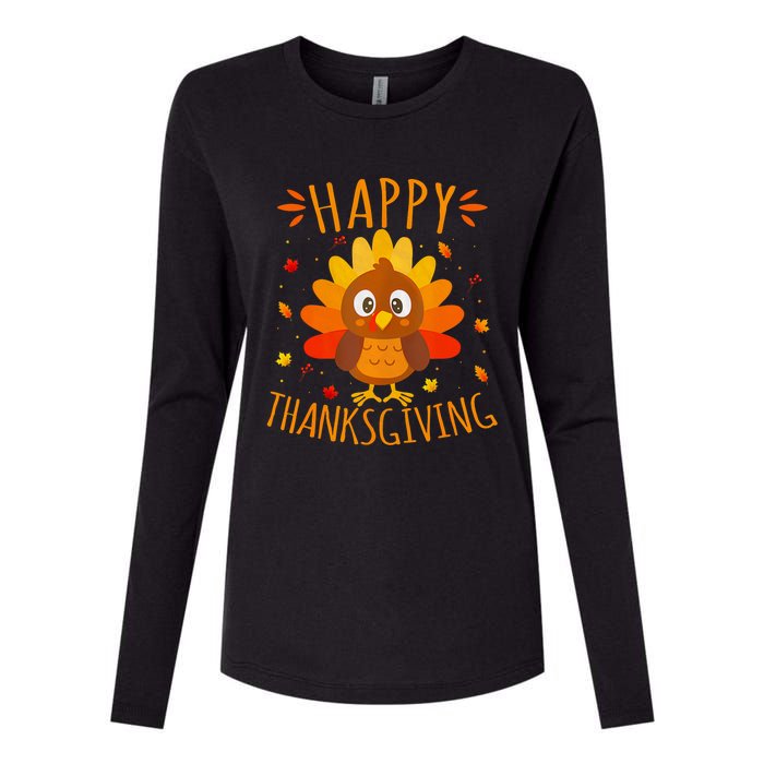 Happy Thanksgiving For Turkey Day Family Dinner Womens Cotton Relaxed Long Sleeve T-Shirt