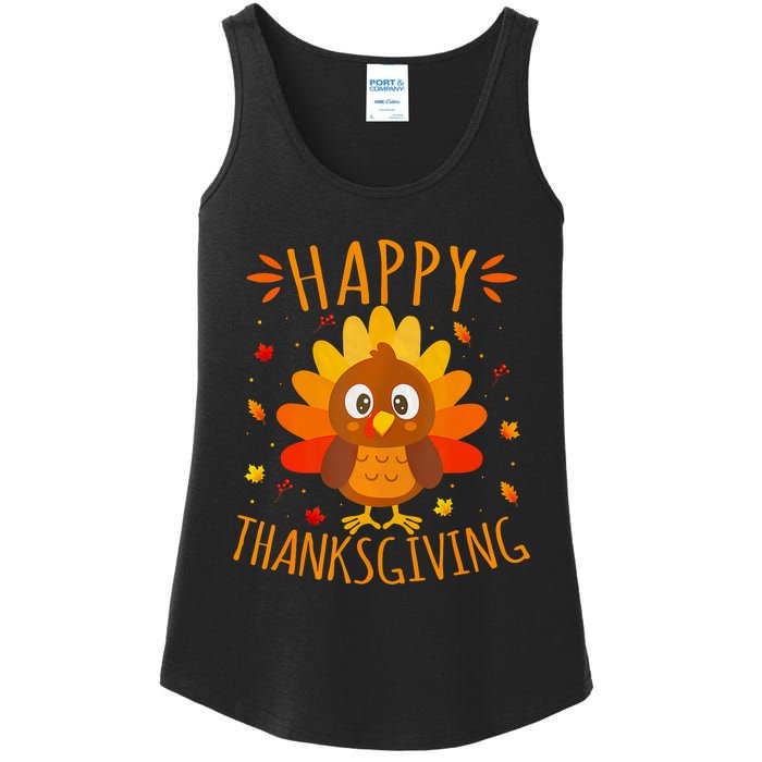 Happy Thanksgiving For Turkey Day Family Dinner Ladies Essential Tank