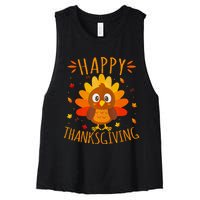 Happy Thanksgiving For Turkey Day Family Dinner Women's Racerback Cropped Tank