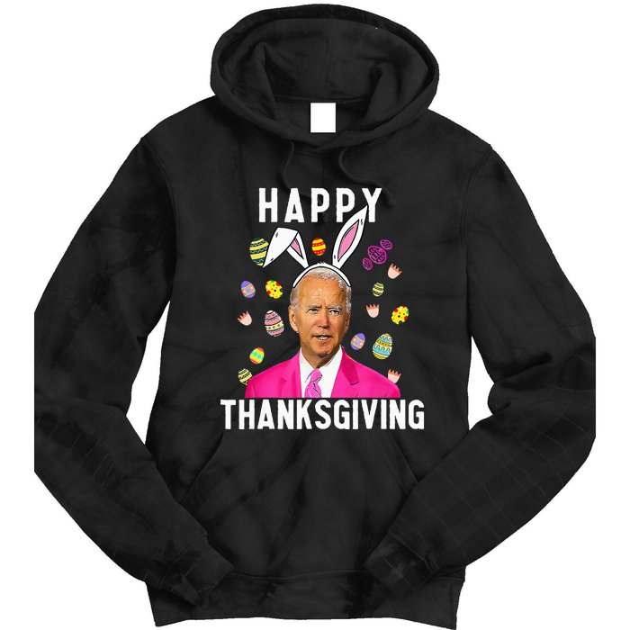 Happy Thanksgiving Funny Joe Biden Confused Happy Easter Day Tie Dye Hoodie