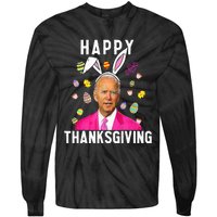 Happy Thanksgiving Funny Joe Biden Confused Happy Easter Day Tie-Dye Long Sleeve Shirt