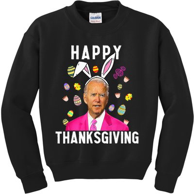 Happy Thanksgiving Funny Joe Biden Confused Happy Easter Day Kids Sweatshirt