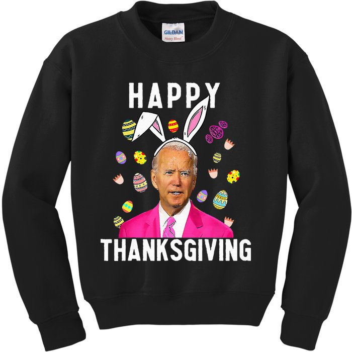 Happy Thanksgiving Funny Joe Biden Confused Happy Easter Day Kids Sweatshirt