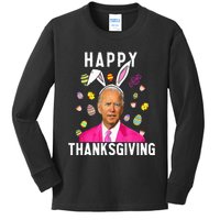 Happy Thanksgiving Funny Joe Biden Confused Happy Easter Day Kids Long Sleeve Shirt