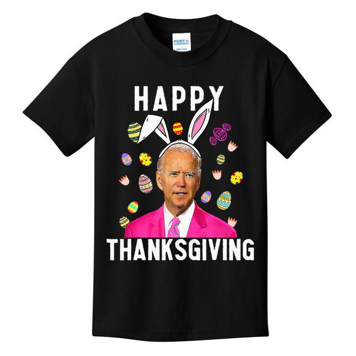 Happy Thanksgiving Funny Joe Biden Confused Happy Easter Day Kids T-Shirt