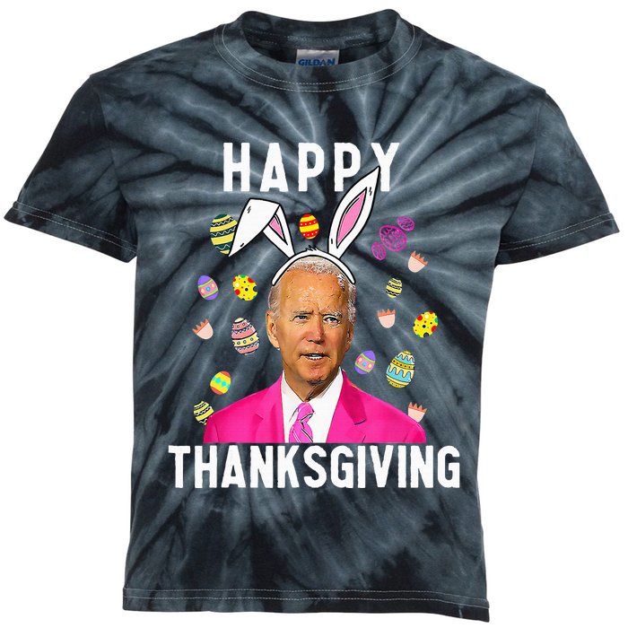 Happy Thanksgiving Funny Joe Biden Confused Happy Easter Day Kids Tie-Dye T-Shirt