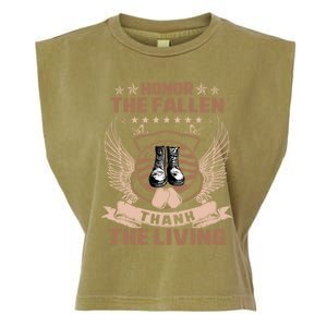 Honor The Fallen Thank Living Memorial Day Military May 25th Cool Gift Garment-Dyed Women's Muscle Tee