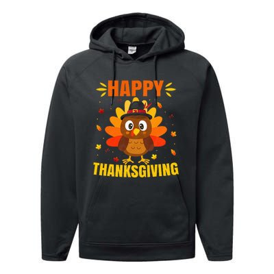 Happy Thanksgiving For Turkey Day Family Dinner Performance Fleece Hoodie