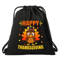 Happy Thanksgiving For Turkey Day Family Dinner Drawstring Bag