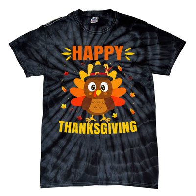 Happy Thanksgiving For Turkey Day Family Dinner Tie-Dye T-Shirt