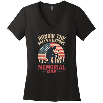 Honor the Fallen Heroes - Memorial Day Women's V-Neck T-Shirt