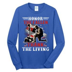 Honor The Fallen Veteran Themed Military Support Gift Tall Long Sleeve T-Shirt