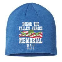 Honor The Fallen Heroes Memorial Day Us Flag Great Gift Sustainable Beanie