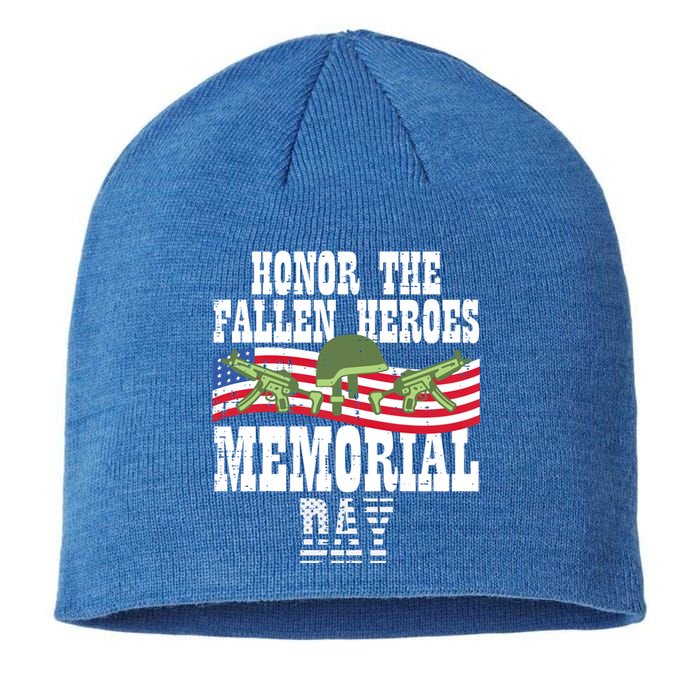 Honor The Fallen Heroes Memorial Day Us Flag Great Gift Sustainable Beanie