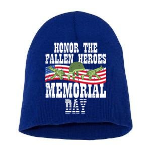 Honor The Fallen Heroes Memorial Day Us Flag Great Gift Short Acrylic Beanie