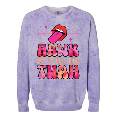 Hawk Tuah Funny Viral Humor Meme Video Colorblast Crewneck Sweatshirt