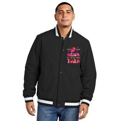 Hawk Tuah Funny Viral Humor Meme Video Insulated Varsity Jacket