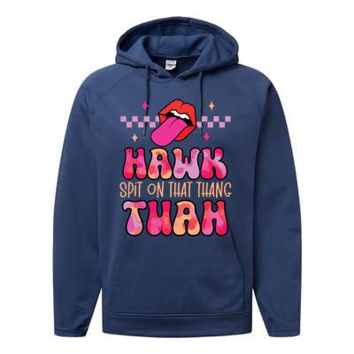 Hawk Tuah Funny Viral Humor Meme Video Performance Fleece Hoodie