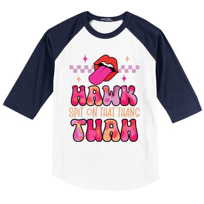 Hawk Tuah Funny Viral Humor Meme Video Baseball Sleeve Shirt