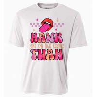 Hawk Tuah Funny Viral Humor Meme Video Cooling Performance Crew T-Shirt