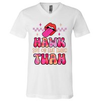 Hawk Tuah Funny Viral Humor Meme Video V-Neck T-Shirt