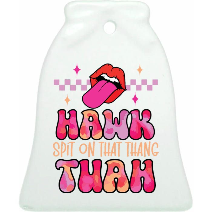 Hawk Tuah Funny Viral Humor Meme Video Ceramic Bell Ornament