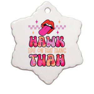 Hawk Tuah Funny Viral Humor Meme Video Ceramic Star Ornament