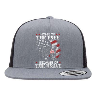 Honor The Fallen Veteran Themed Military Support Memorial Flat Bill Trucker Hat