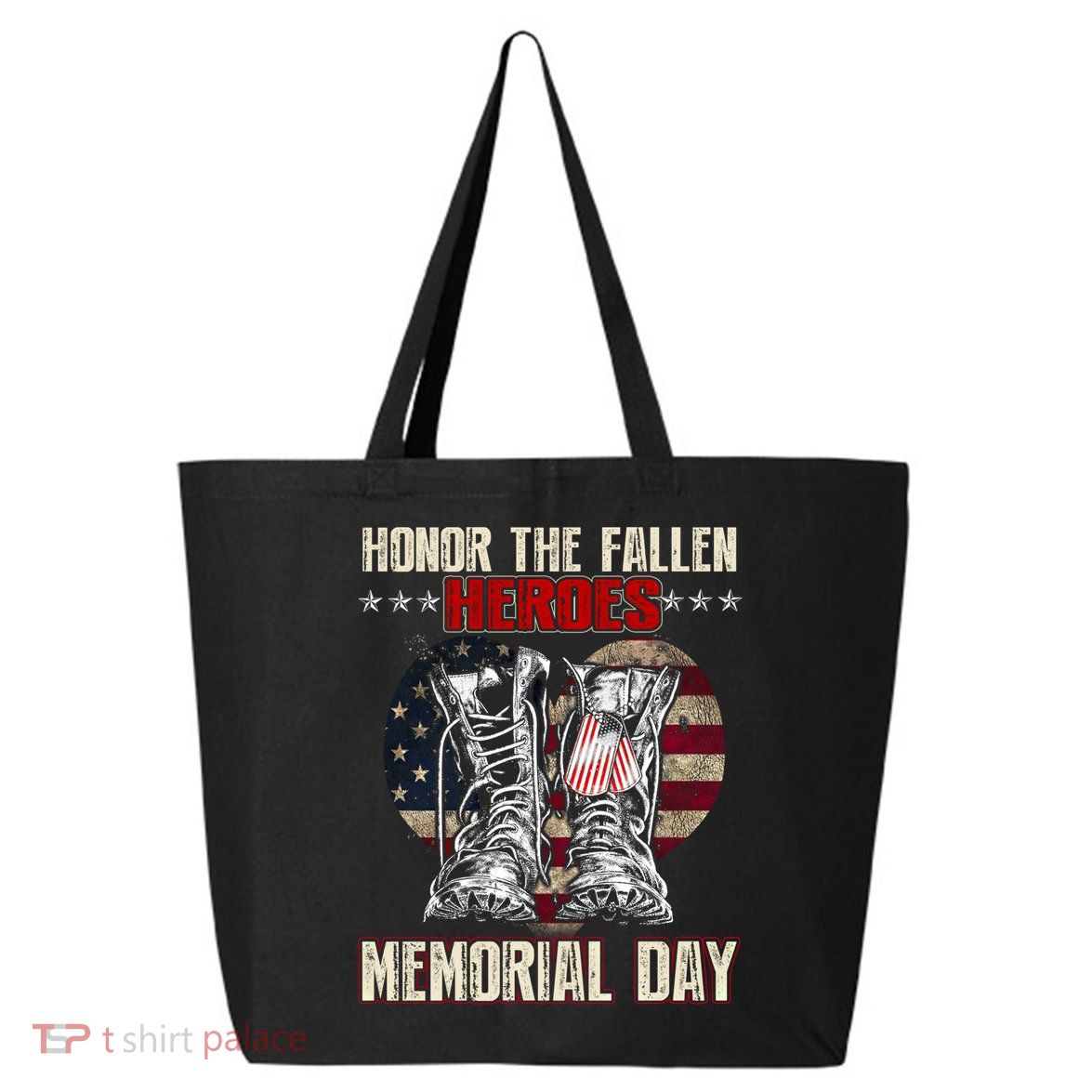 Honor The Fallen Heroes Memorial Day Vintage Flag Gift 25L Jumbo Tote
