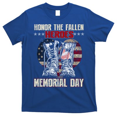 Honor The Fallen Heroes Memorial Day Vintage Flag Gift T-Shirt