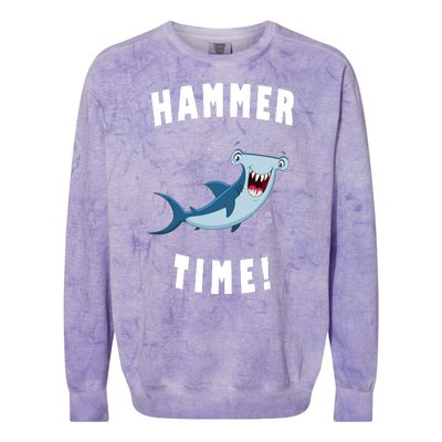 Hammer Time Funny Hammerhead Shark Colorblast Crewneck Sweatshirt