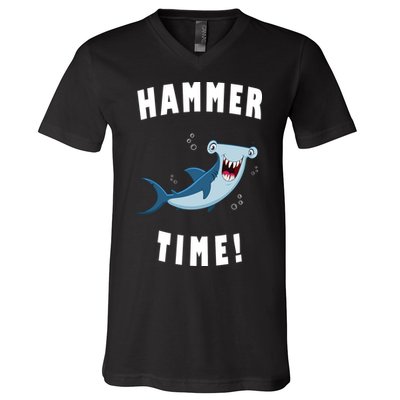 Hammer Time Funny Hammerhead Shark V-Neck T-Shirt