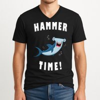 Hammer Time Funny Hammerhead Shark V-Neck T-Shirt