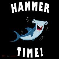 Hammer Time Funny Hammerhead Shark Button