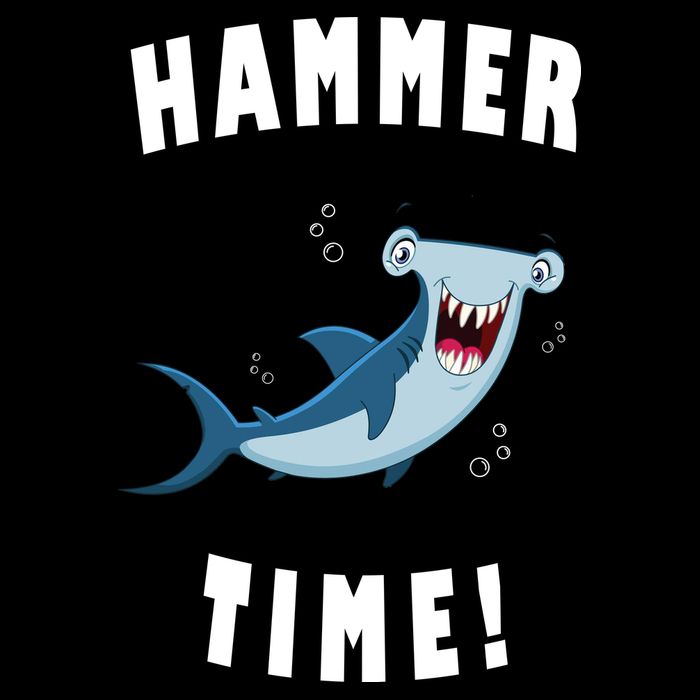 Hammer Time Funny Hammerhead Shark Drawstring Bag