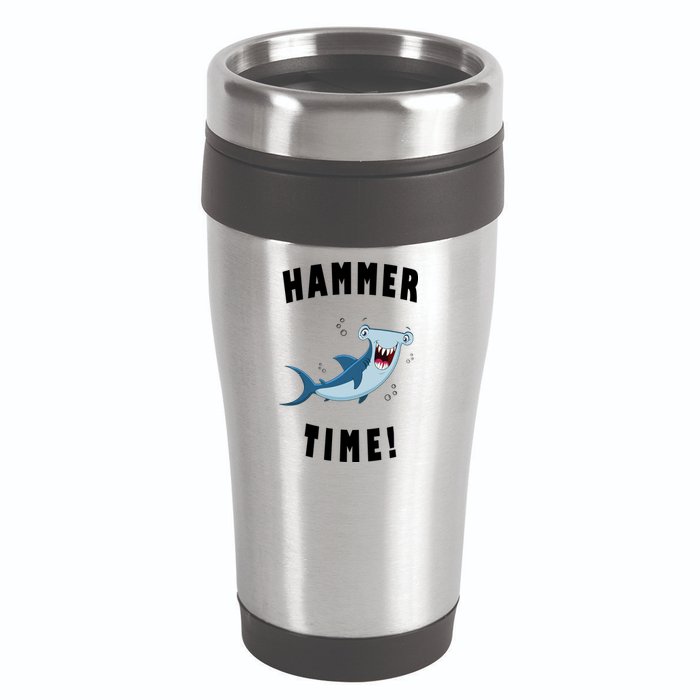 Hammer Time Funny Hammerhead Shark 16oz Travel Tumbler