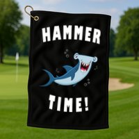 Hammer Time Funny Hammerhead Shark Golf Towel