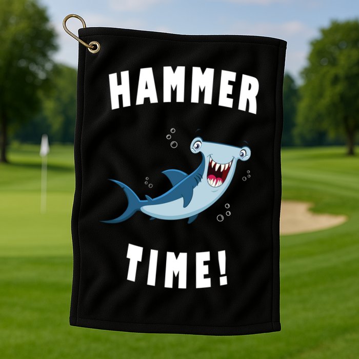 Hammer Time Funny Hammerhead Shark Golf Towel