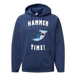 Hammer Time Funny Hammerhead Shark Performance Fleece Hoodie