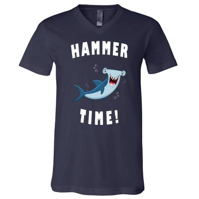 Hammer Time Funny Hammerhead Shark V-Neck T-Shirt