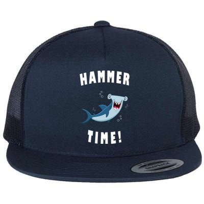 Hammer Time Funny Hammerhead Shark Flat Bill Trucker Hat