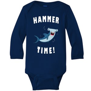 Hammer Time Funny Hammerhead Shark Baby Long Sleeve Bodysuit