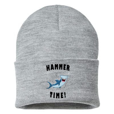 Hammer Time Funny Hammerhead Shark Sustainable Knit Beanie