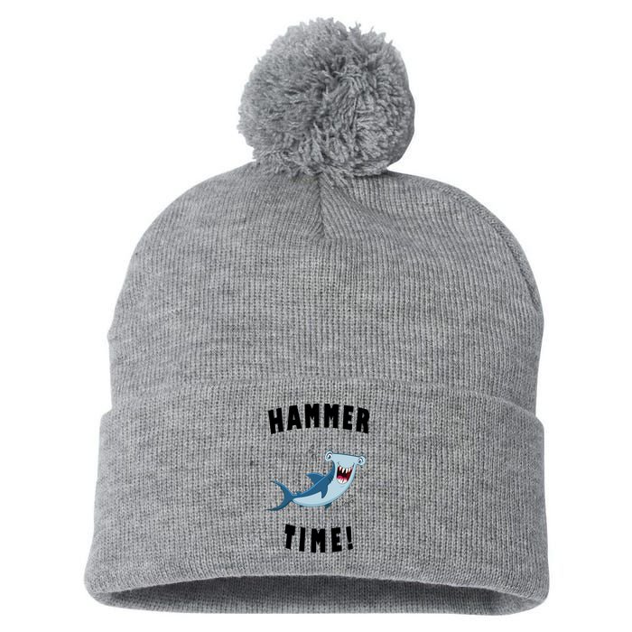 Hammer Time Funny Hammerhead Shark Pom Pom 12in Knit Beanie